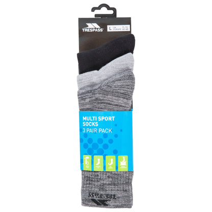 Jackbarrow Men's Everyday Socks 3 Pair Pack in Carbon / Stone / Black