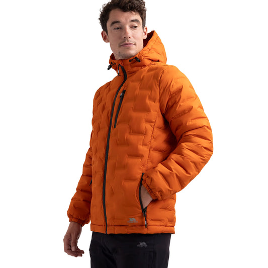Jaymes Men's Waterproof Quilted Jacket in Orange Spice