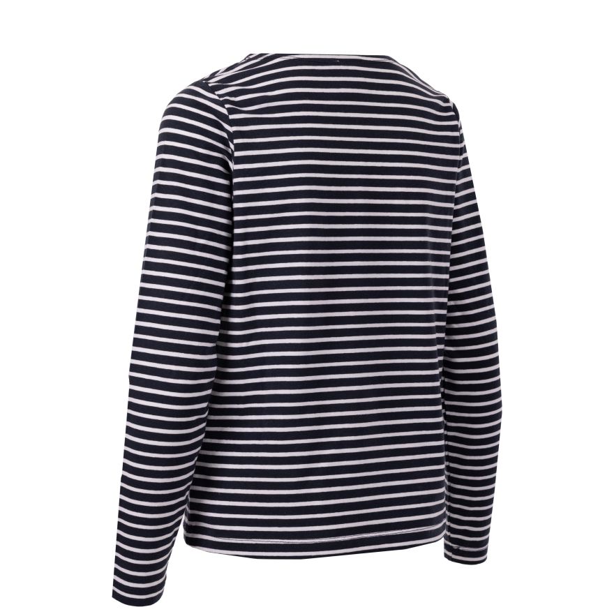 Karen Women's Casual Long Sleeve Top in Navy Stripe