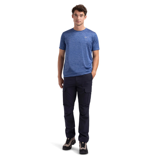 Kearsley Men's Wicking Quick Dry Active T-Shirt in Dark Indigo Marl