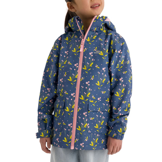 Micaella Girls Waterproof Rain Jacket in Bluetone