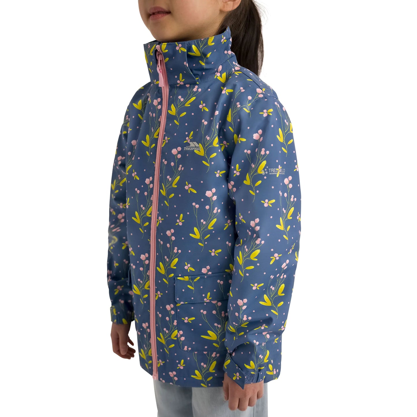 Micaella Girls Waterproof Rain Jacket in Bluetone