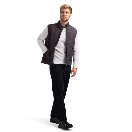 Plato Men's Casual Padded Gilet in Dark Grey