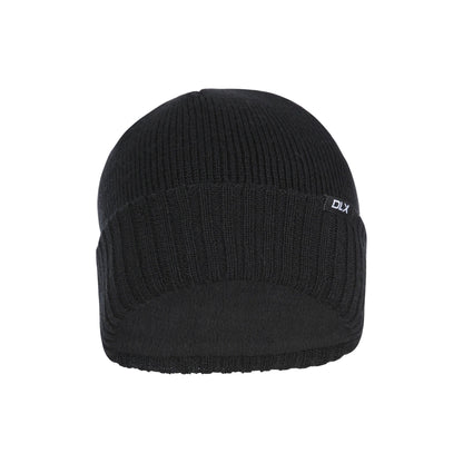 Ronan Unisex Adults DLX Knitted Wool Beanie Hat in Black