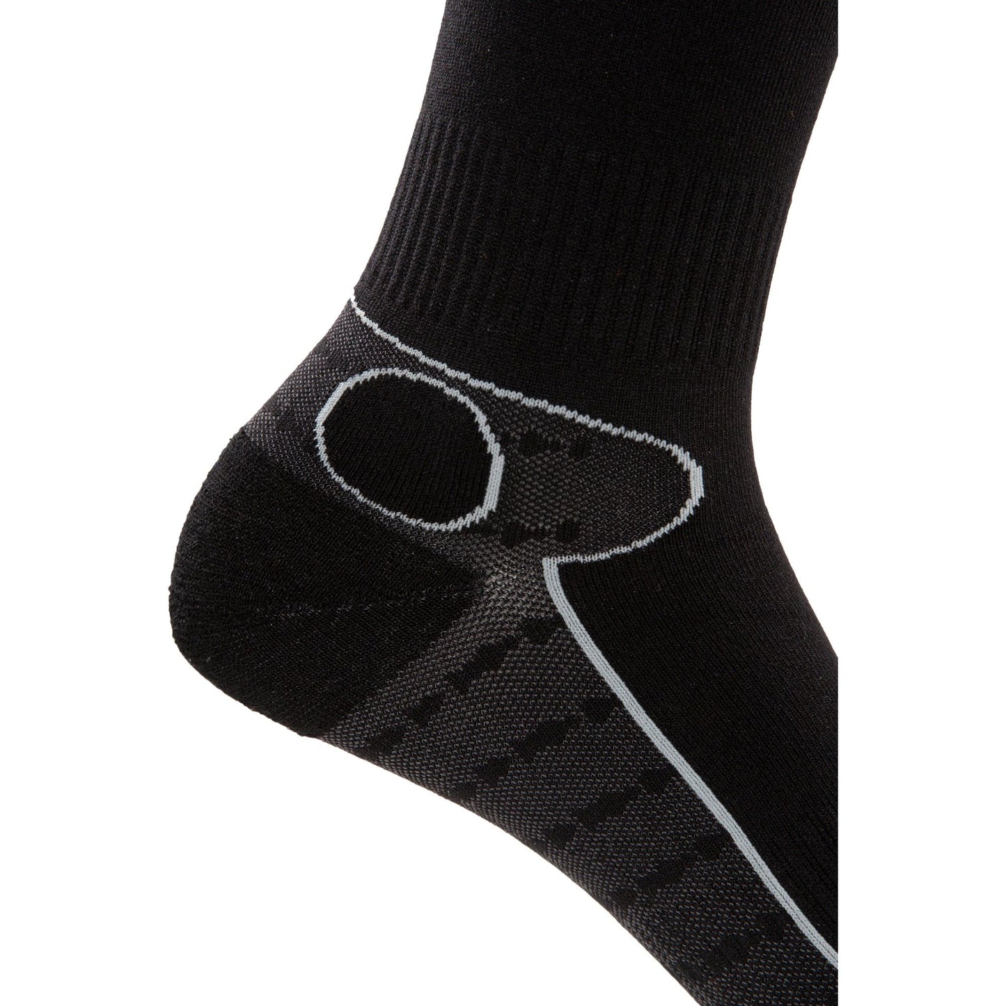 Trapped Unisex Ultralight DLX Merino Wool Blend Ski Socks in Black