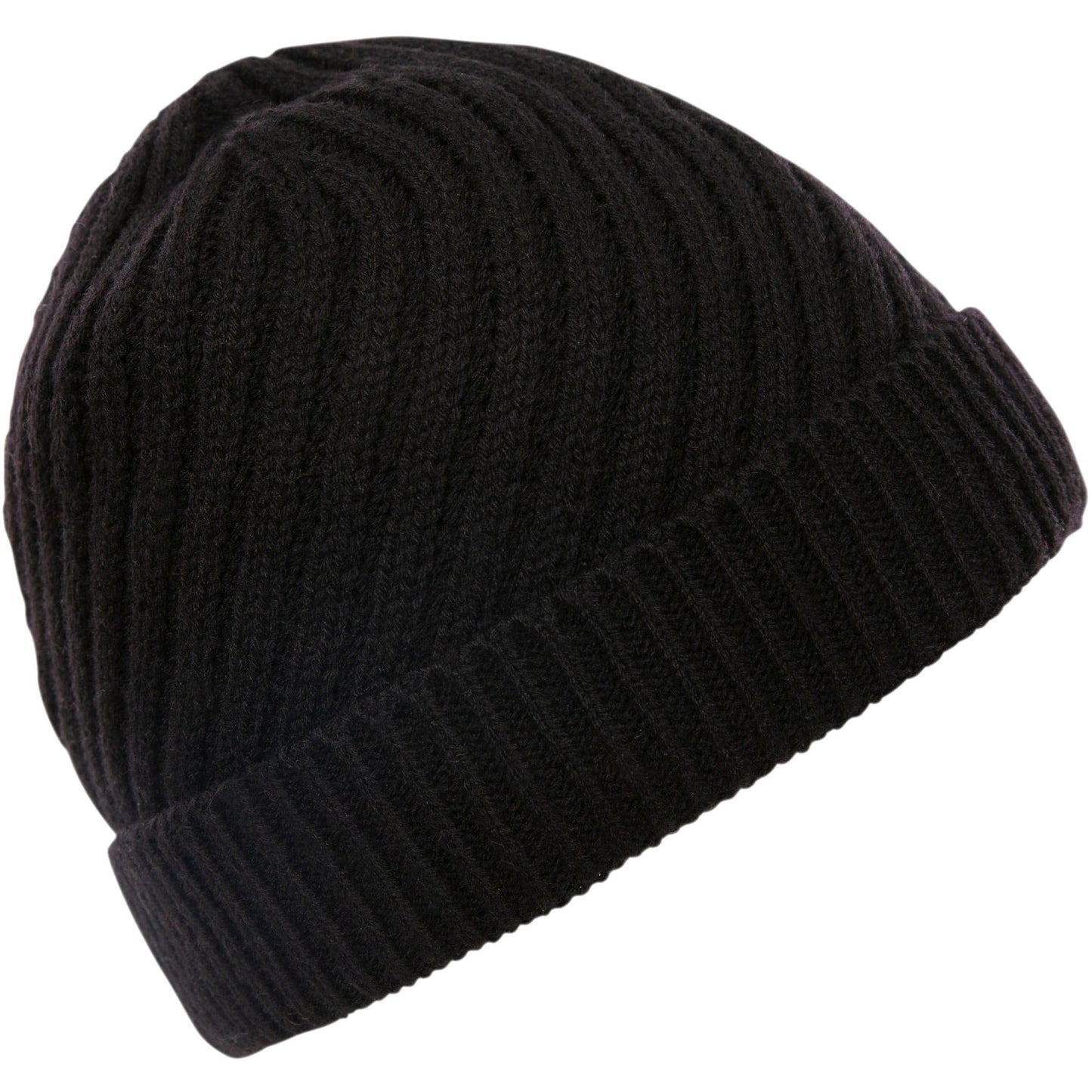 Twisted Womens Knitted Hat in Black with Lining