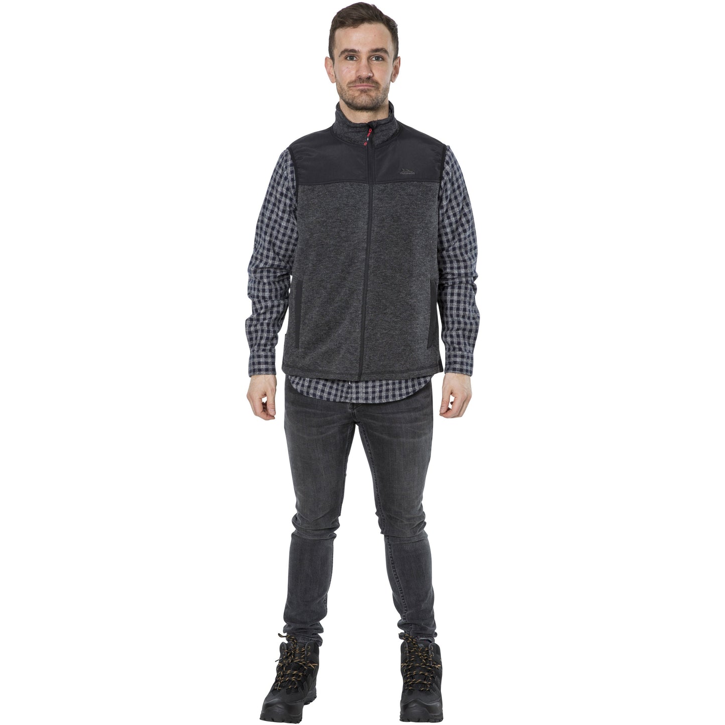 Leafminer Men's Fleece Gilet / Bodywarmer in Black Melange