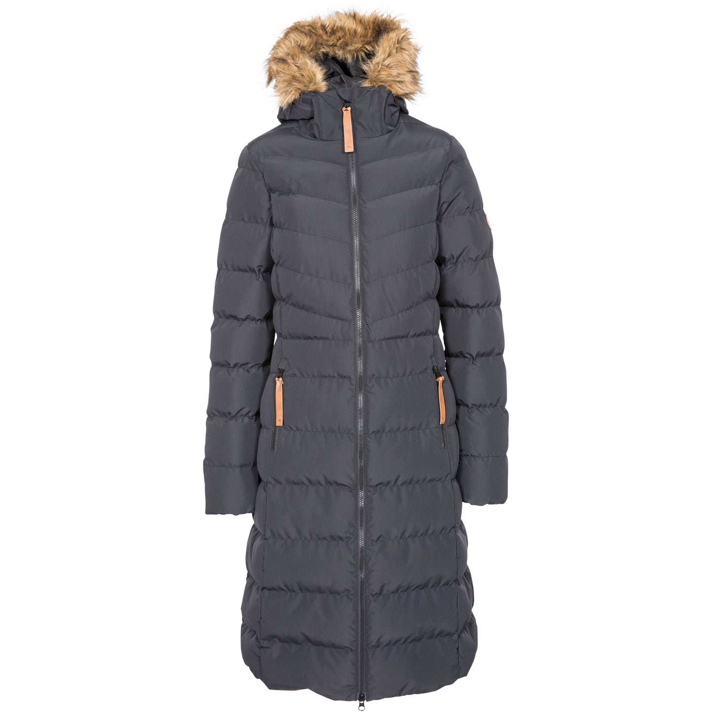 Black Longer length padded jacket Audrey from Trespass Ireland