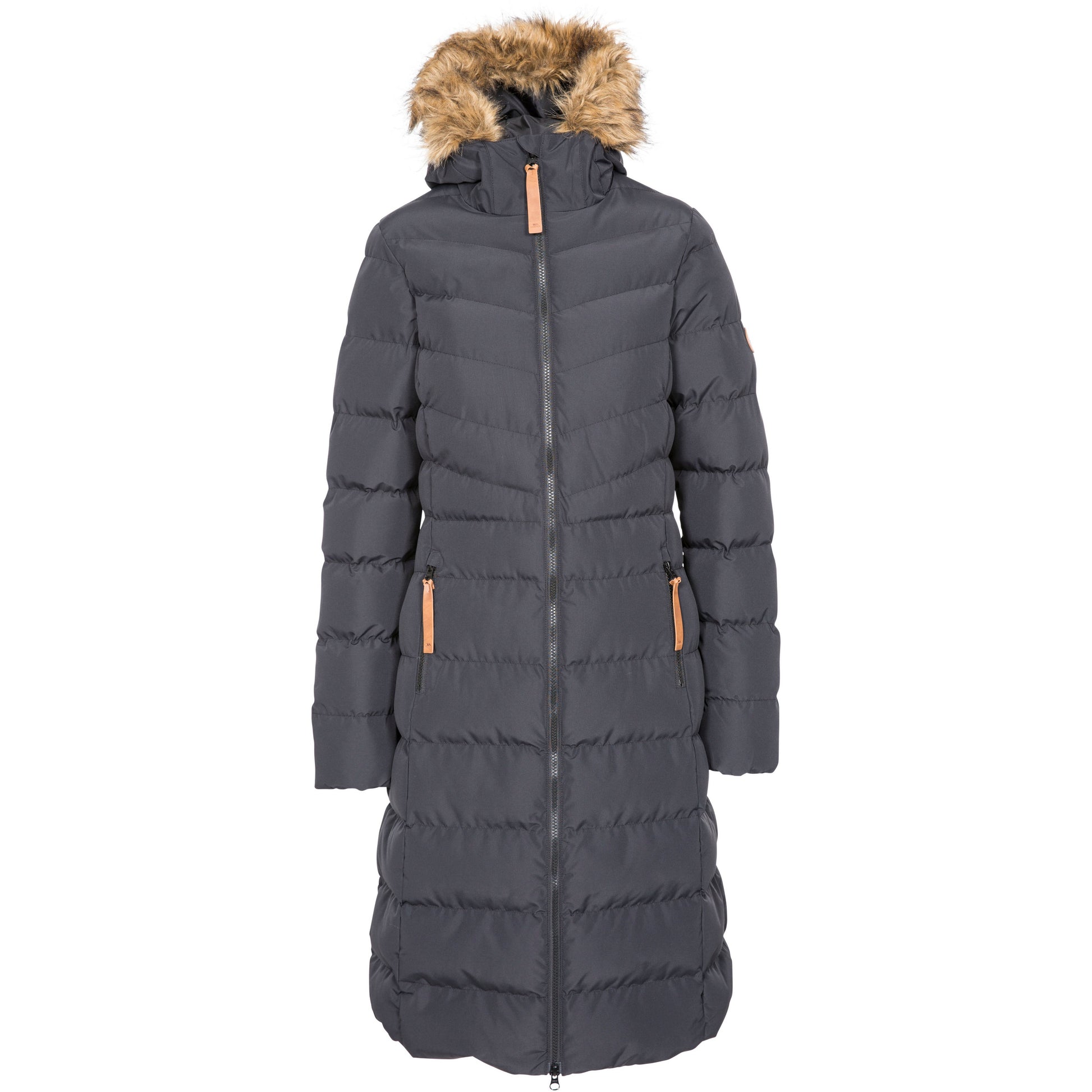 Black Longer length padded jacket Audrey from Trespass Ireland