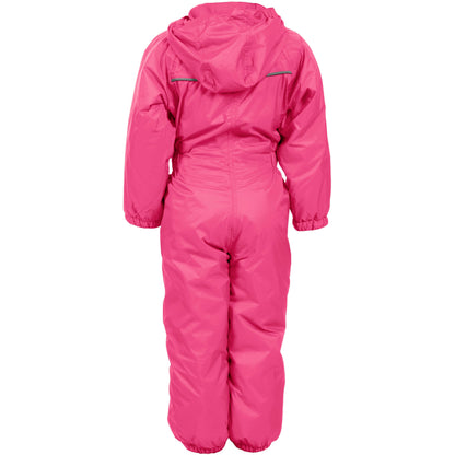 Dripdrop Trespass Padded Waterproof Childs Puddle Suit in Pink