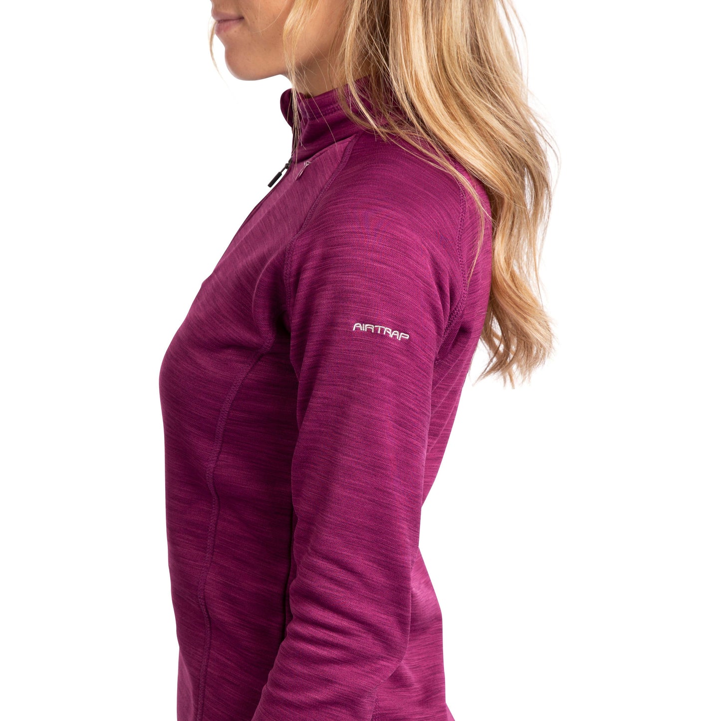 Fairford Women's 1/2 Zip Fleece Jumper - Grape Wine Marl