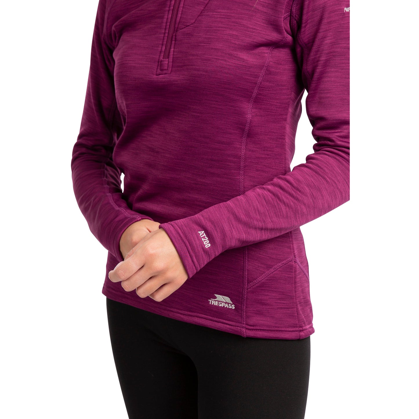 Fairford Women's 1/2 Zip Fleece Jumper - Grape Wine Marl