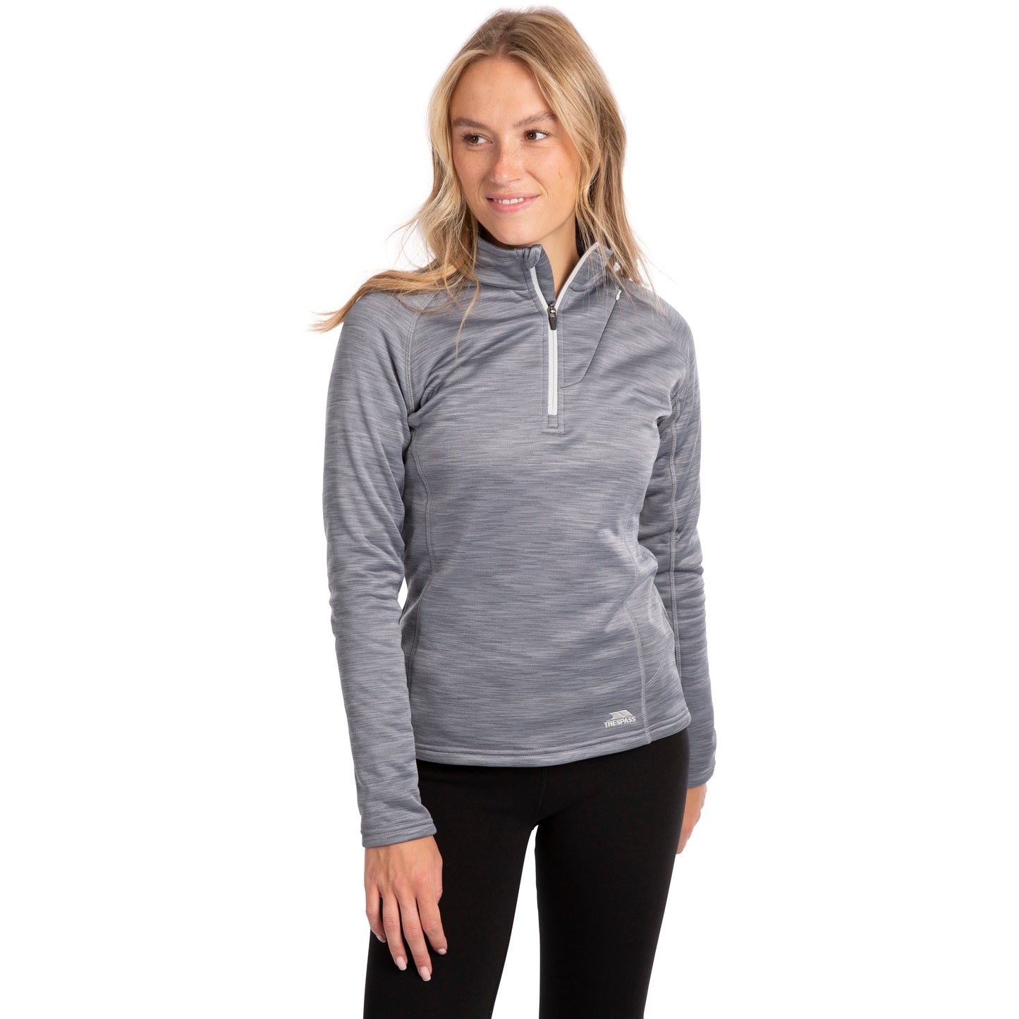 Fairford Women's 1/2 Zip Fleece Jumper in Storm Grey Marl