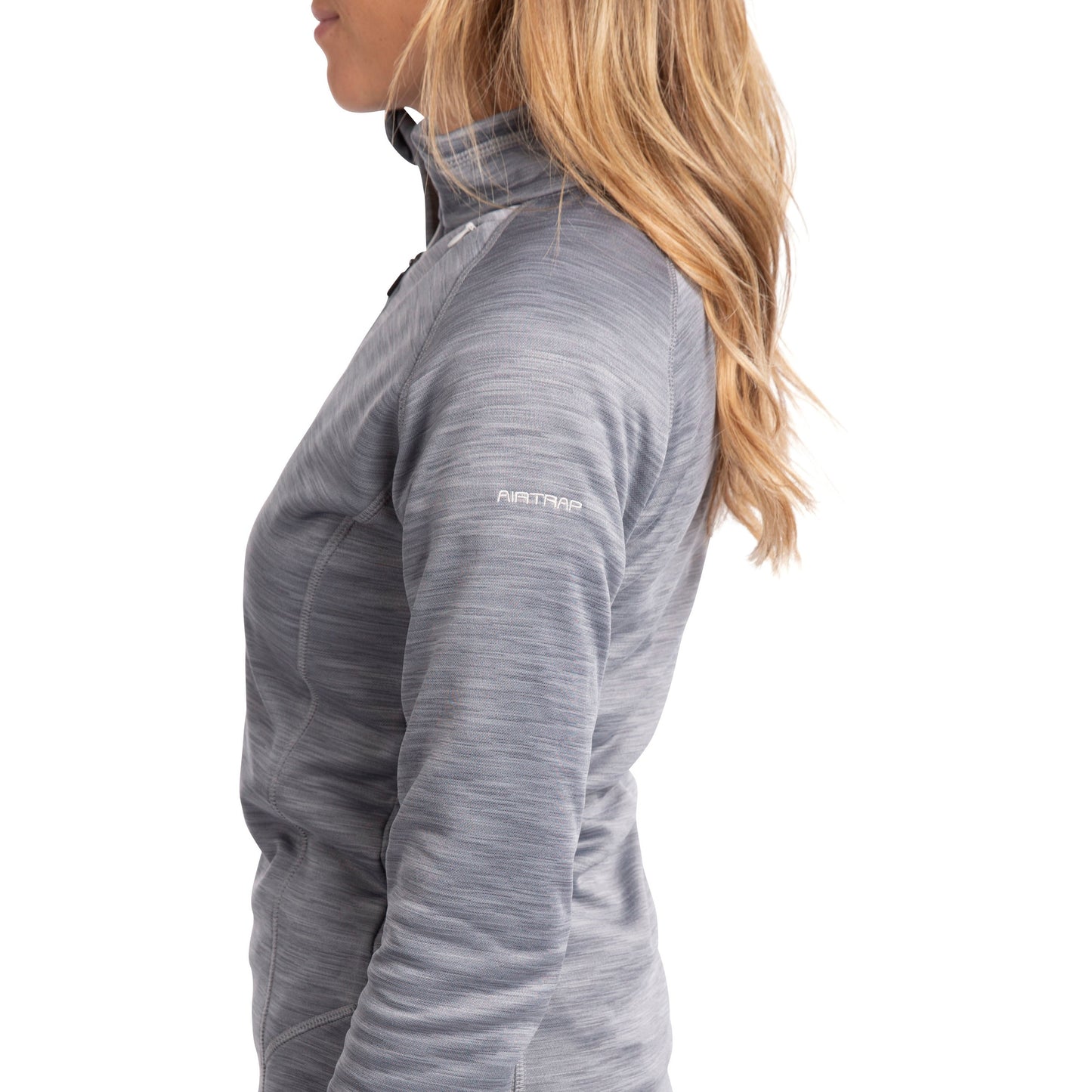 Fairford Women's 1/2 Zip Fleece Jumper in Storm Grey Marl