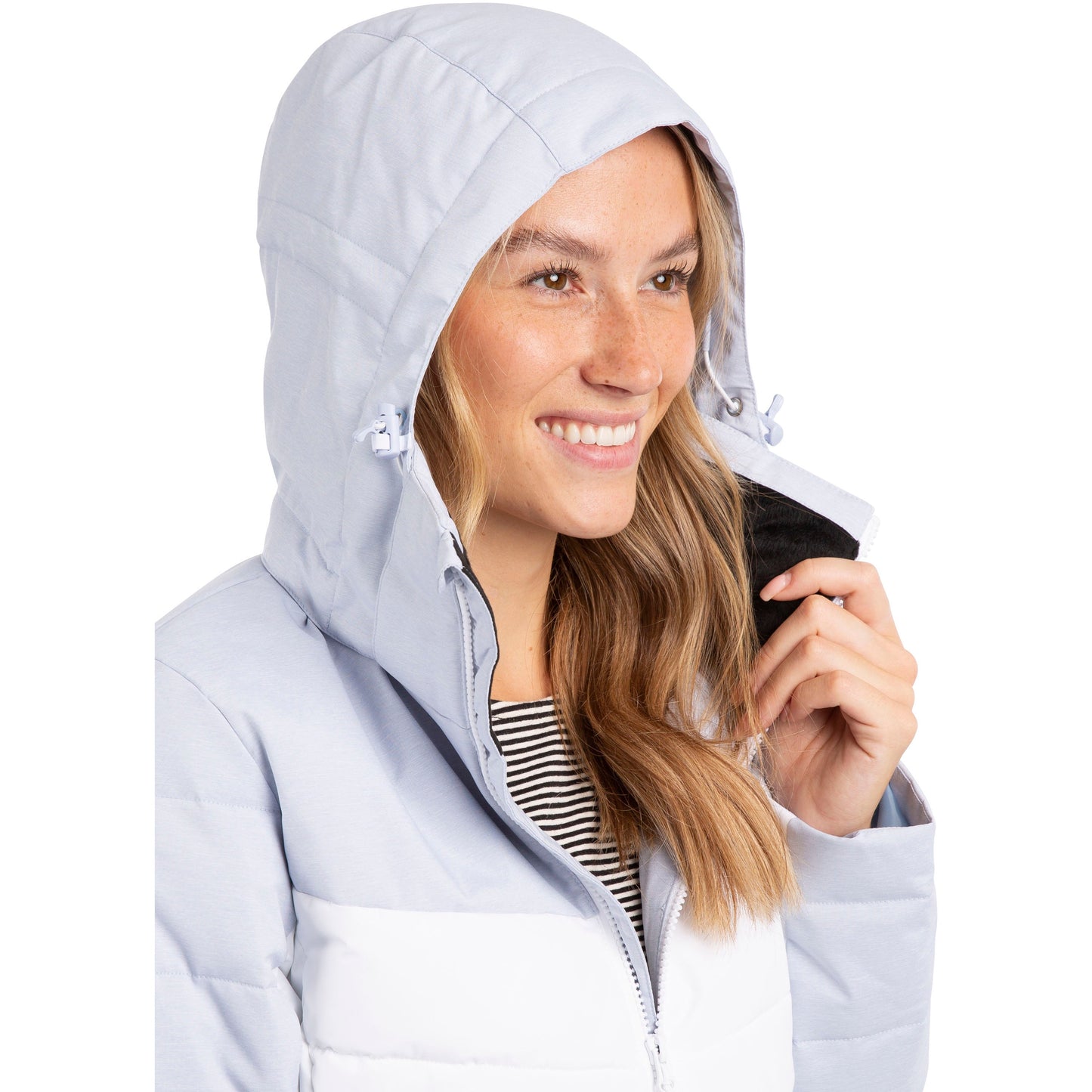 Flattery Women's Padded Waterproof Rain Jacket in Light Sky