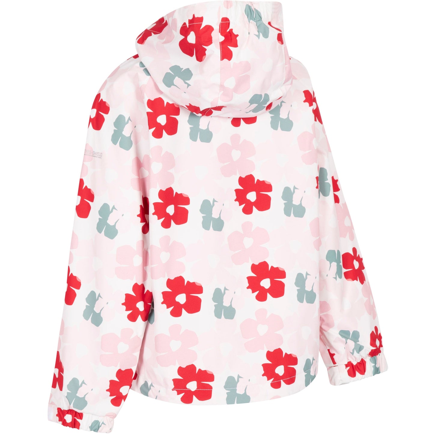 Hopeful Girls Unpadded Waterproof Jacket with Red Floral Print