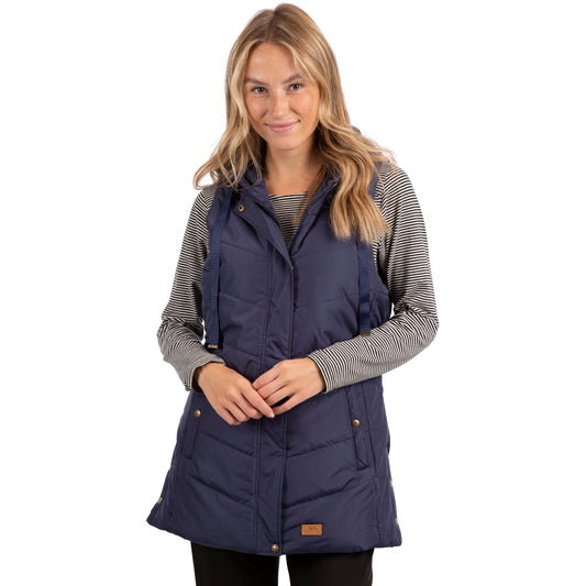 Juniper Women's Longer Padded Gilet / Bodywarmer in Navy