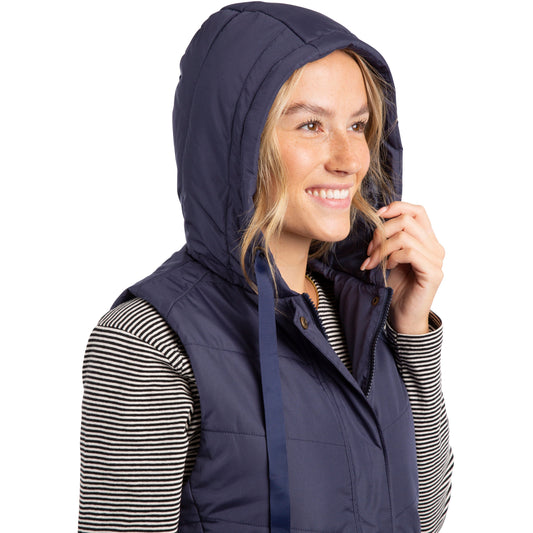 Juniper Women's Longer Padded Gilet / Bodywarmer in Navy