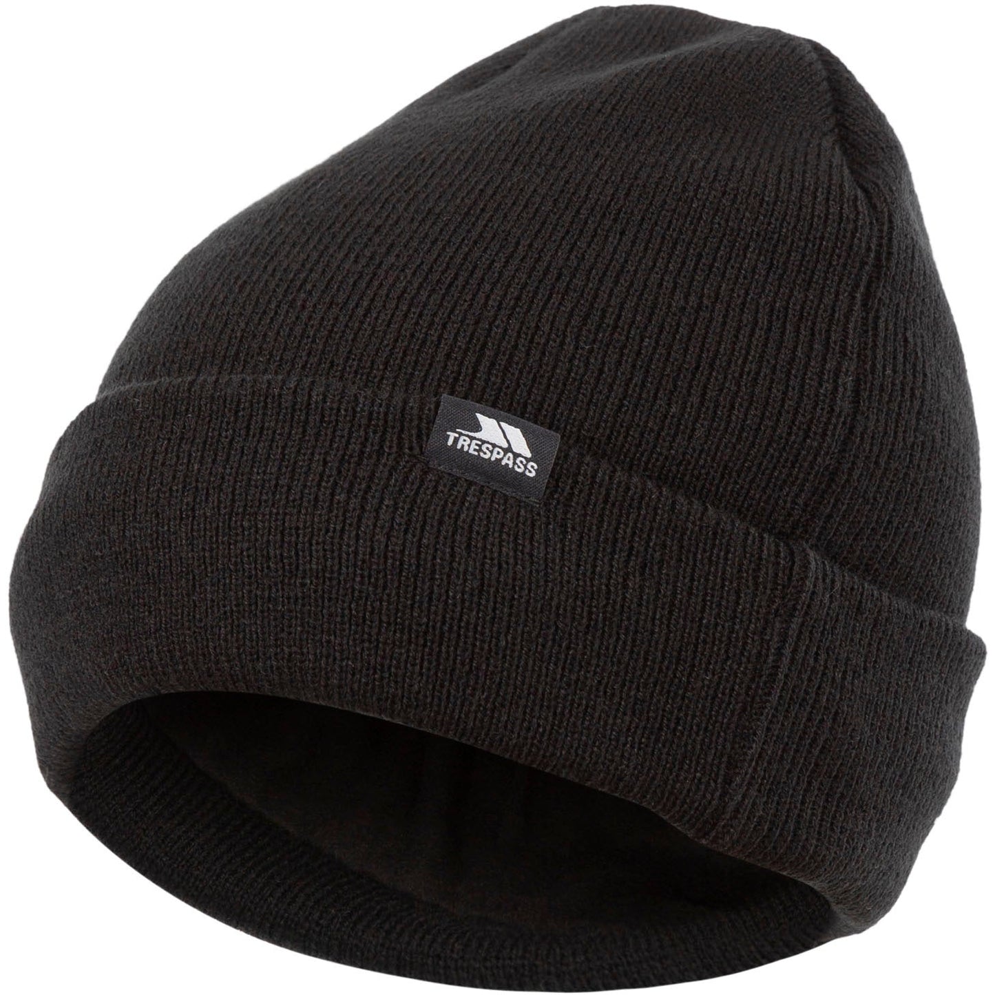 Trespass Adults Black Knitted and Lined Beanie Hat - Littlebrook