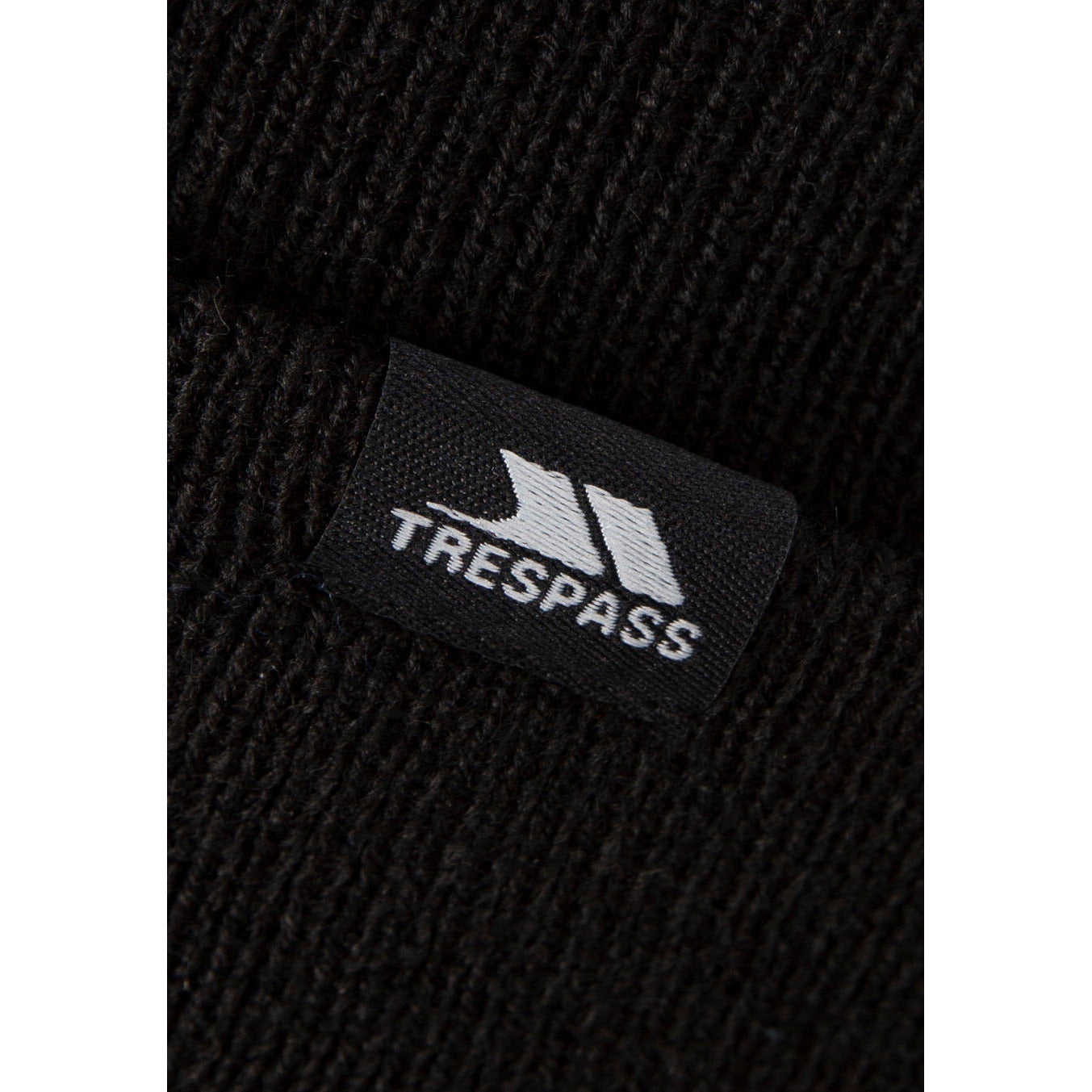 Trespass Adults Black Knitted and Lined Beanie Hat - Littlebrook