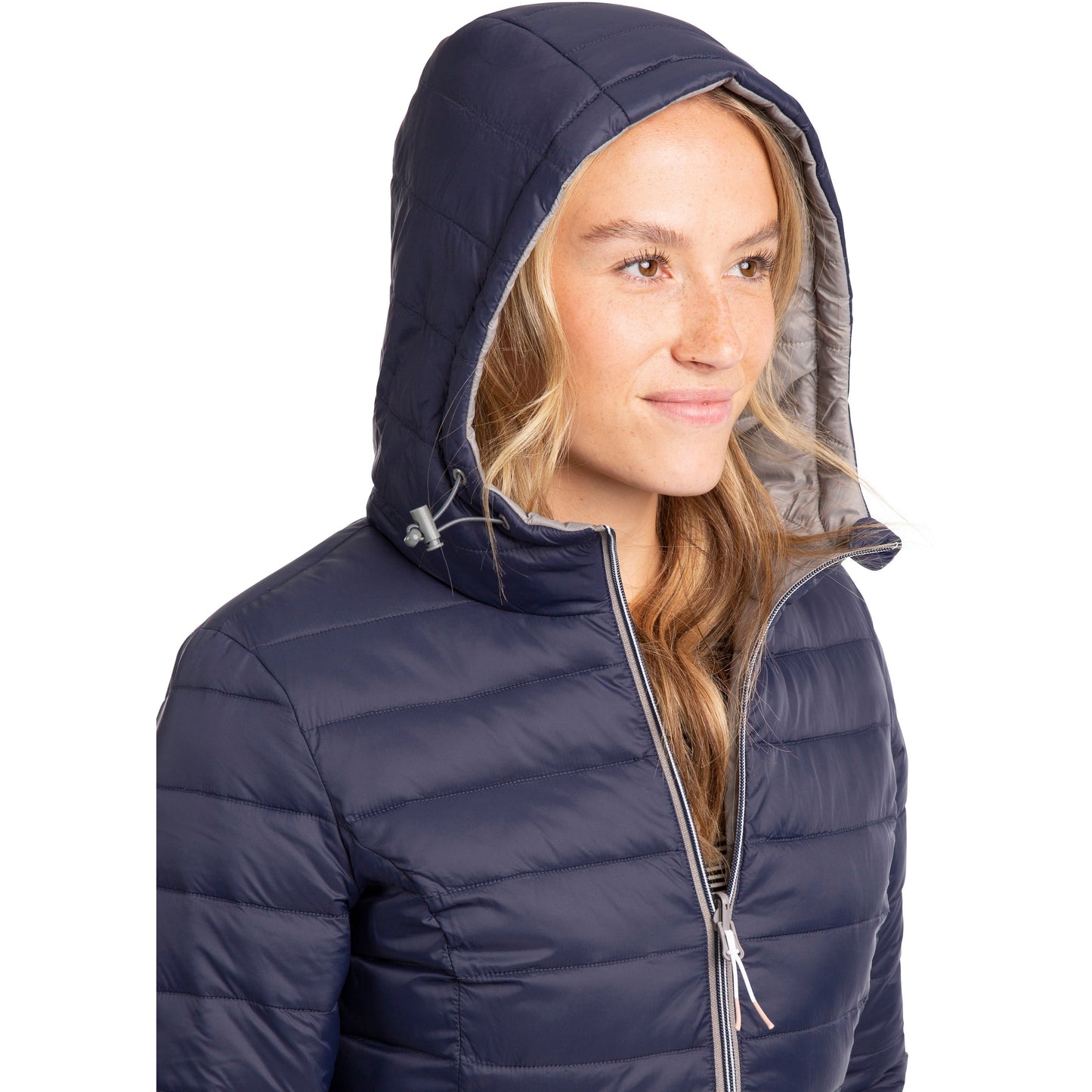 Mavis Women's Reversable Padded Jacket in Navy and Grey