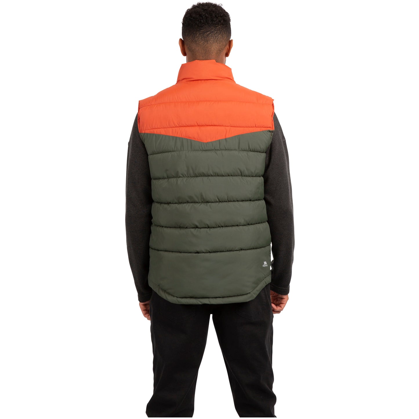 Oskar Men's Padded Gilet / Bodywarmer in Burnt Orange and Green