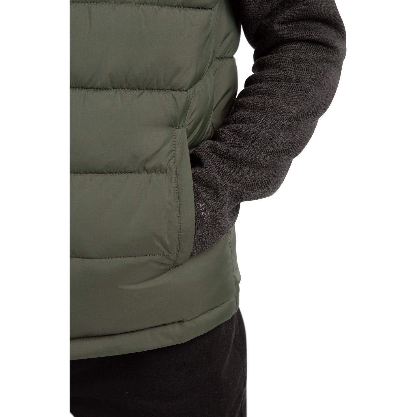 Oskar Men's Padded Gilet / Bodywarmer in Burnt Orange and Green