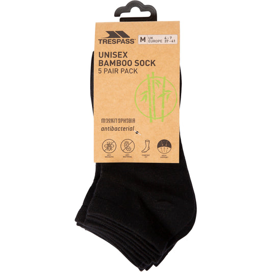 Orbital Unisex Adults 5 Pairs of Bamboo Viscose Trainer Liners in Black