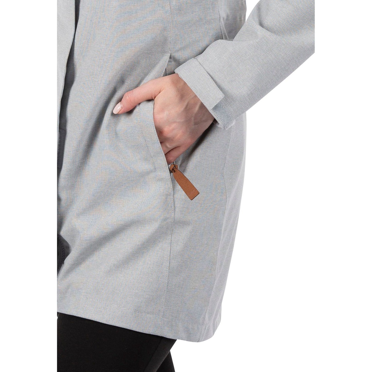 Remote Women's Longer Unpadded Waterproof Jacket in Grey Marl