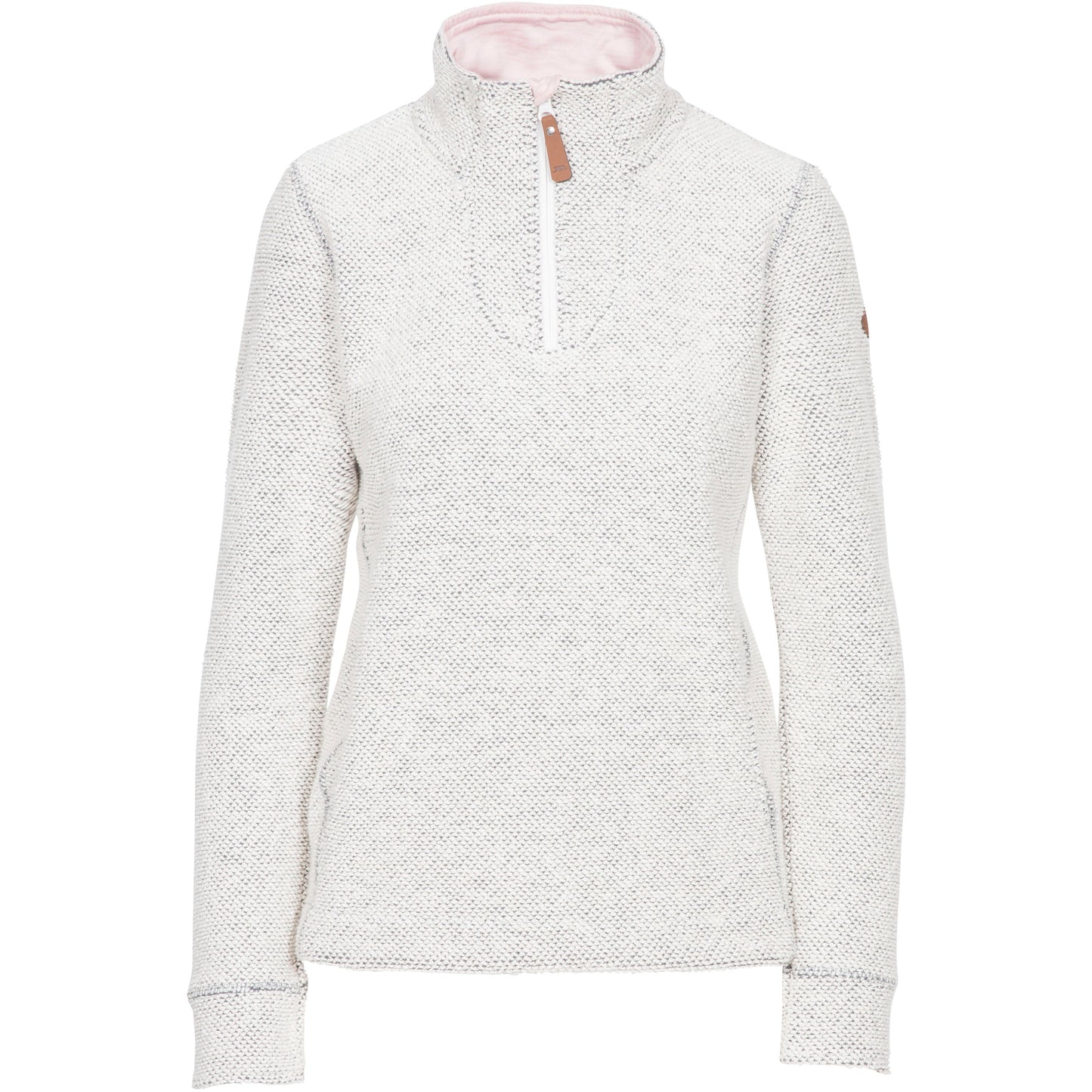 Ronette Women's 1/2 Zip Neck Fleece Sweater in Off White