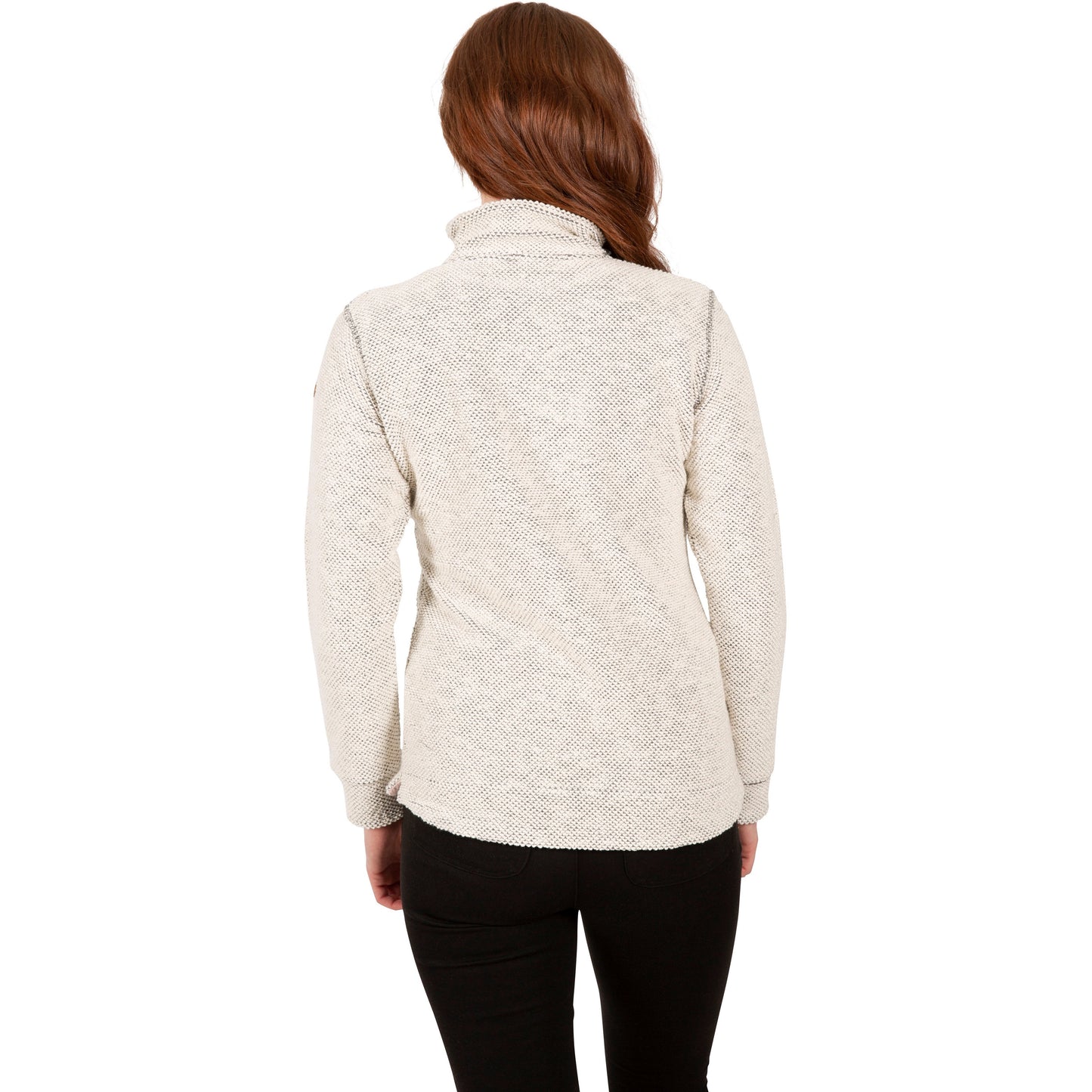 Ronette Women's 1/2 Zip Neck Fleece Sweater in Off White