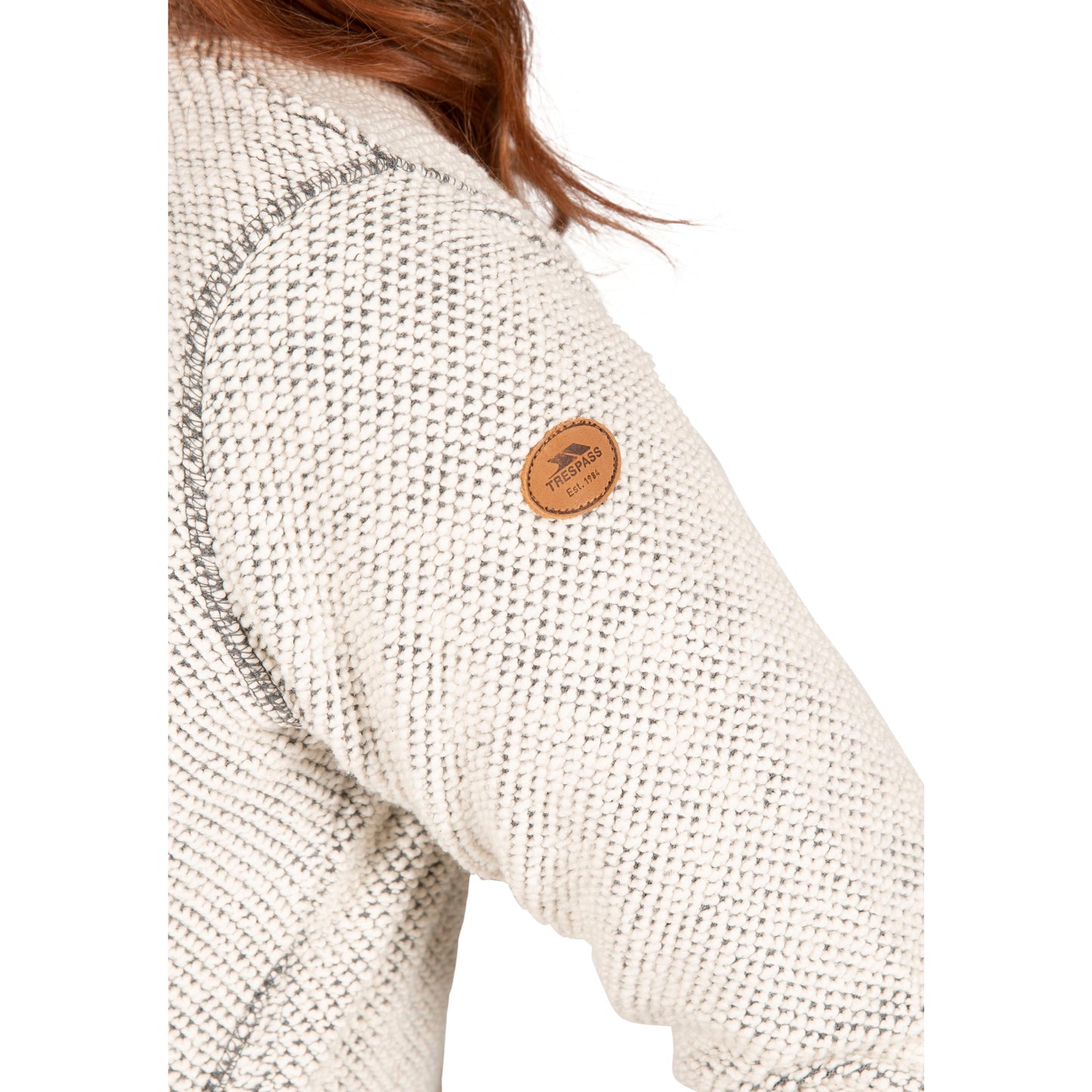 Ronette Women's 1/2 Zip Neck Fleece Sweater in Off White