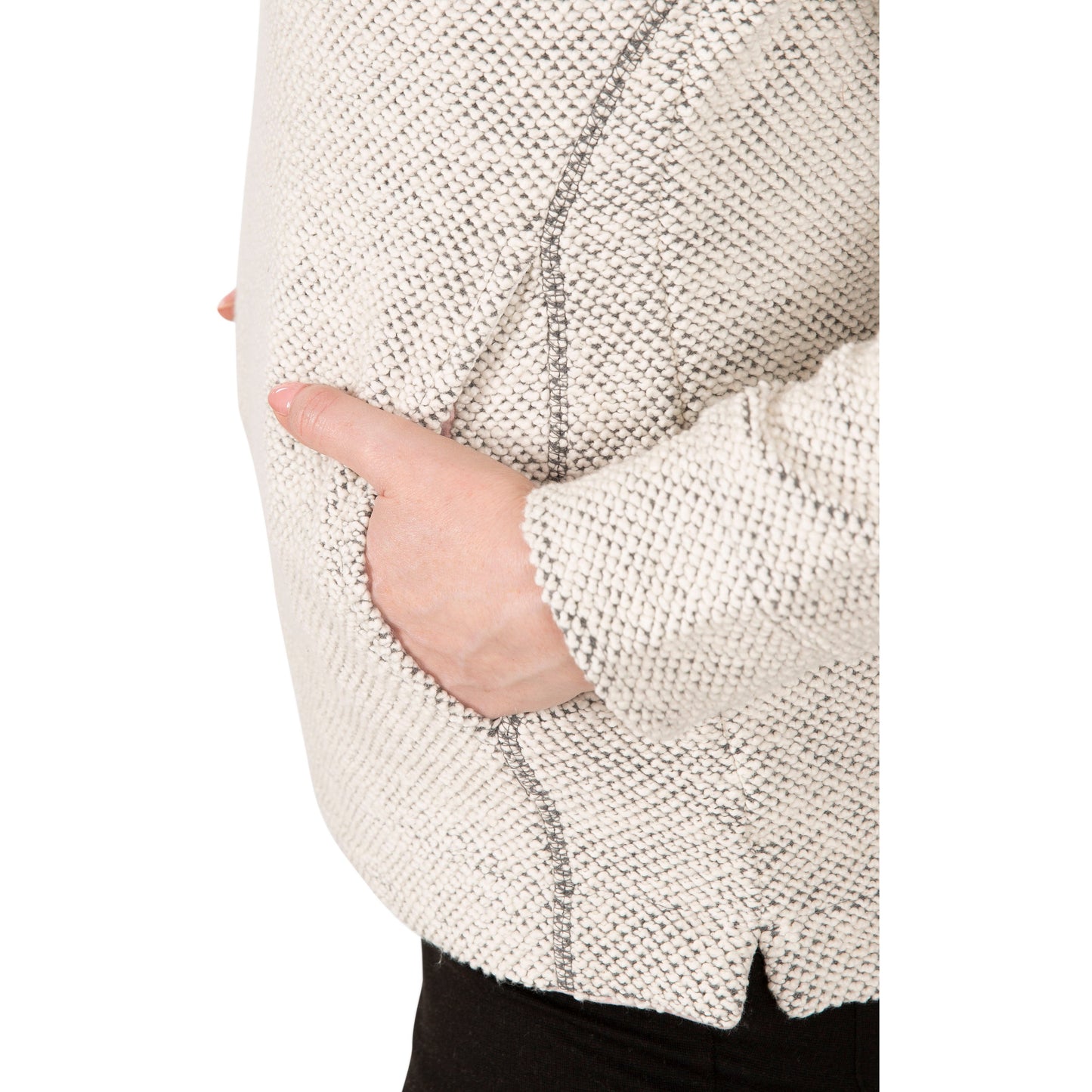 Ronette Women's 1/2 Zip Neck Fleece Sweater in Off White