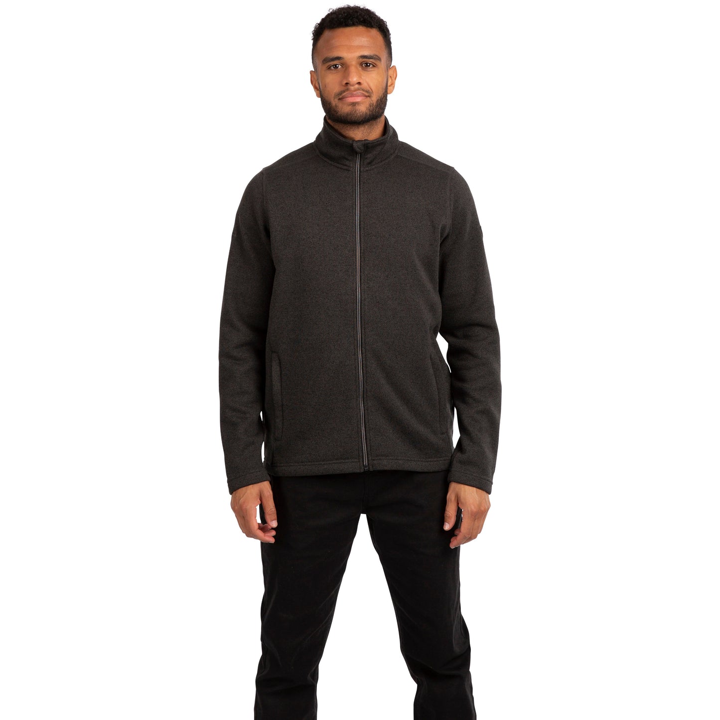 Rundel Men's Fleece Top / Jacket in Dark Grey Marl