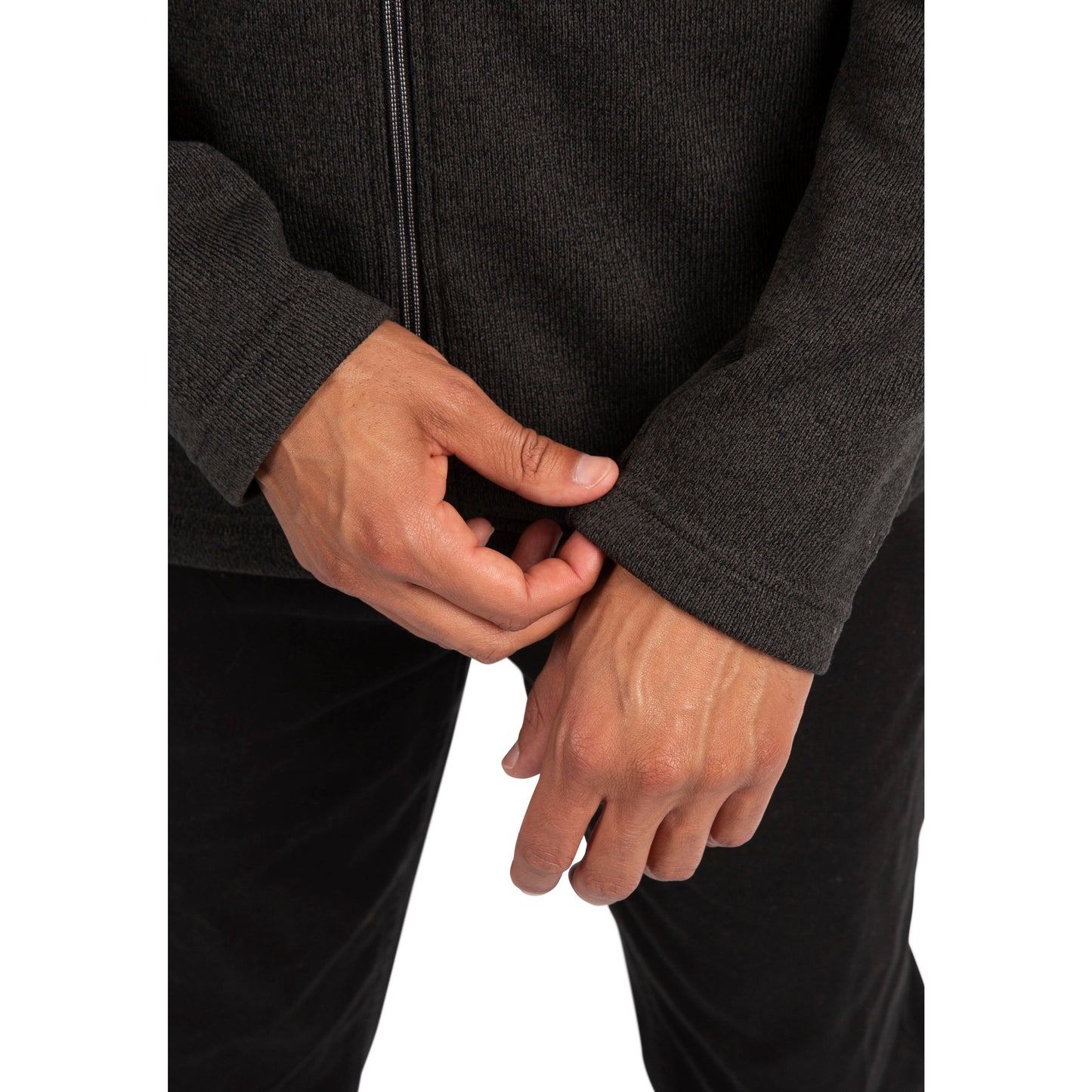 Rundel Men's Fleece Top / Jacket in Dark Grey Marl
