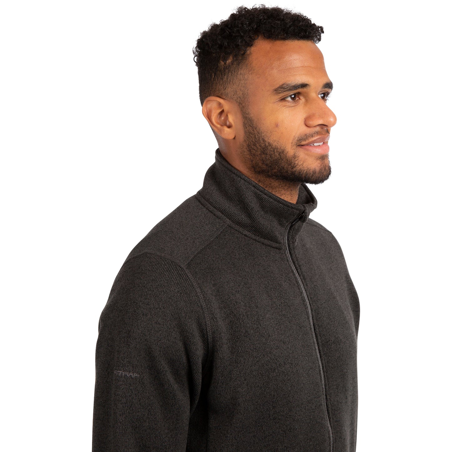 Rundel Men's Fleece Top / Jacket in Dark Grey Marl