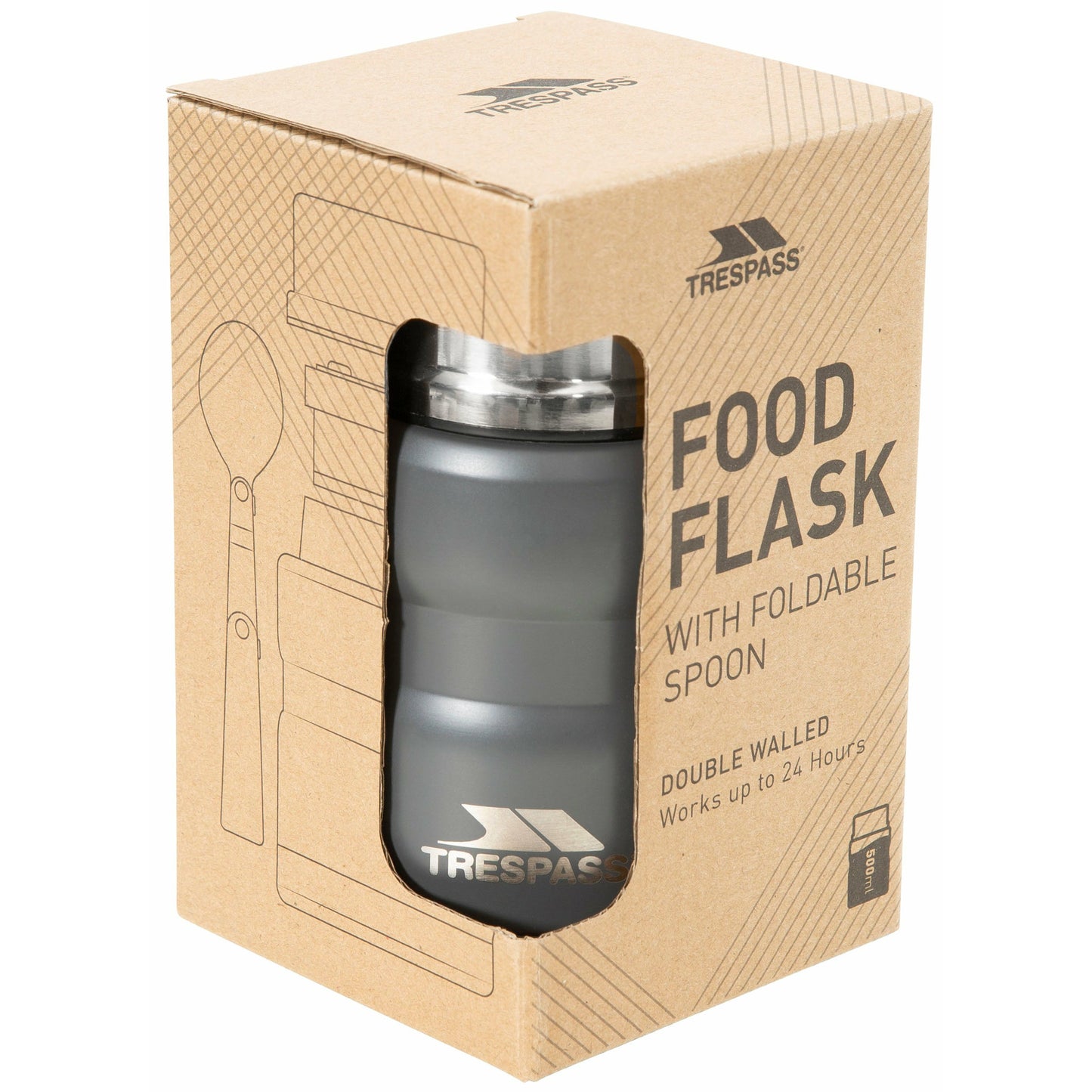 Scran Thermal Food Flask in Grey