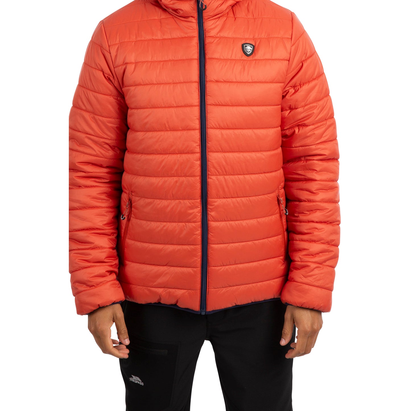 Trespass Mens Reversible Padded Jacket Senby in Navy / Orange
