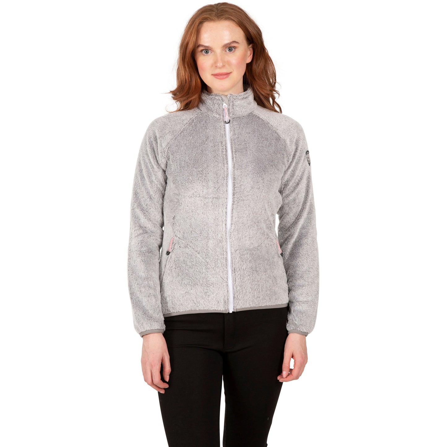Telltale Women's Soft and Furry Fleece Jacket in Silver Grey