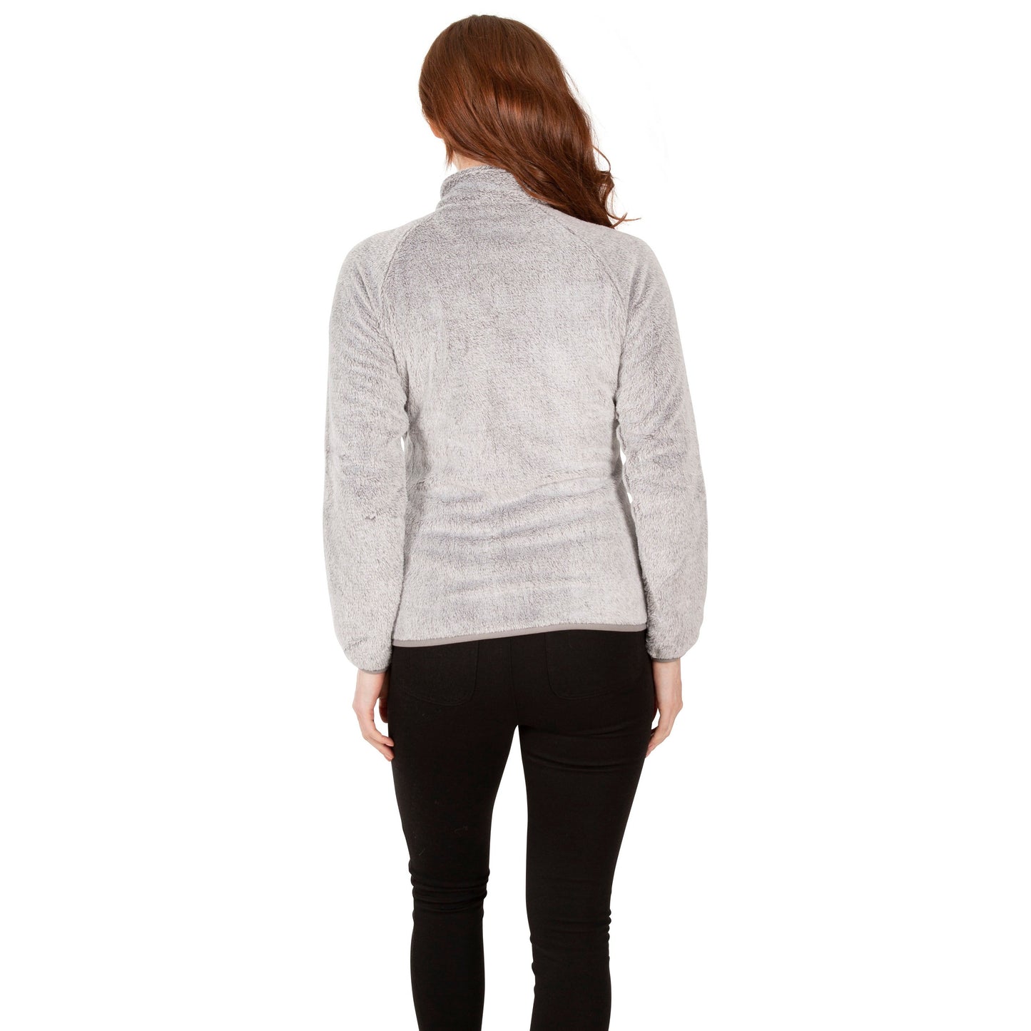 Telltale Women's Soft and Furry Fleece Jacket in Silver Grey