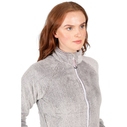 Telltale Women's Soft and Furry Fleece Jacket in Silver Grey