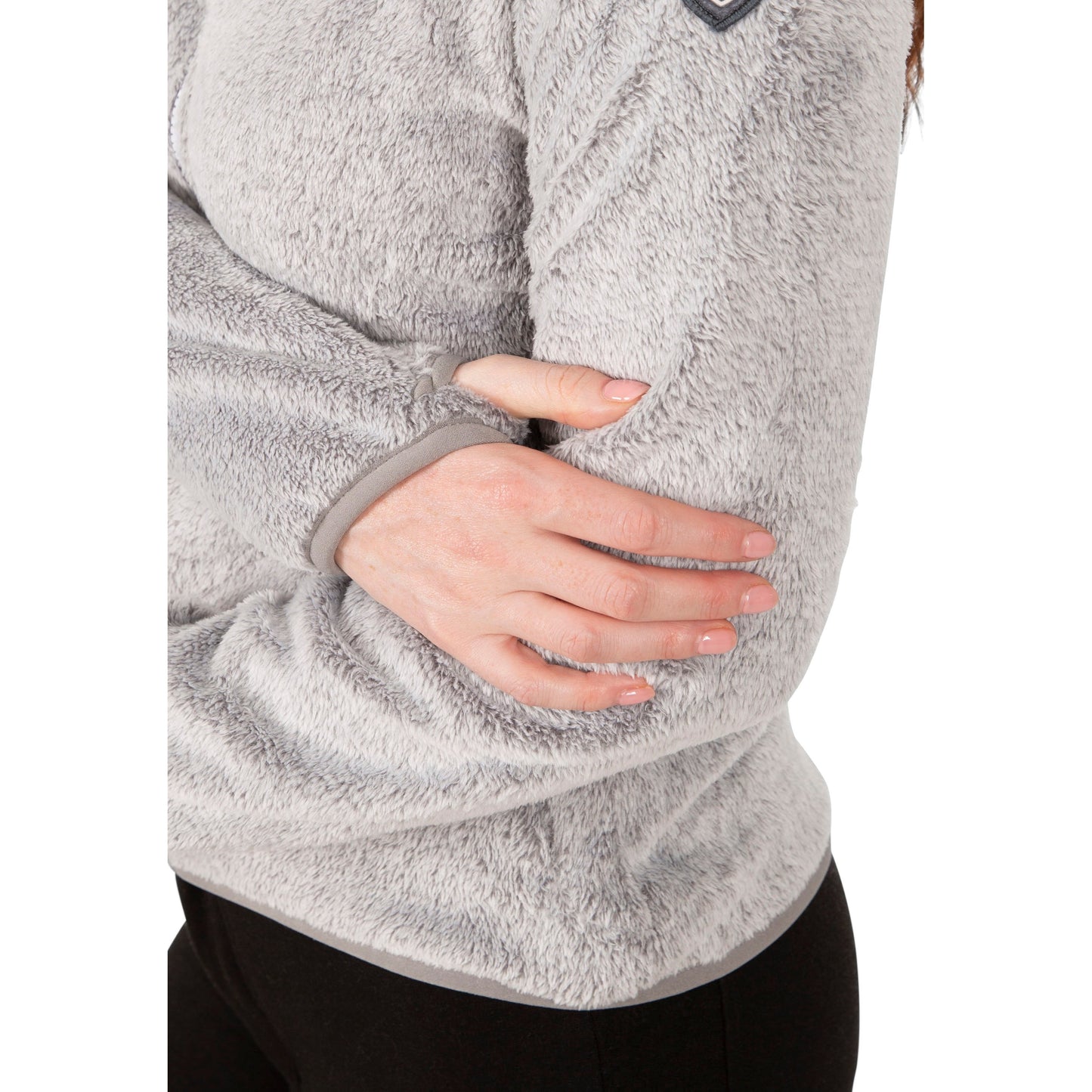 Telltale Women's Soft and Furry Fleece Jacket in Silver Grey