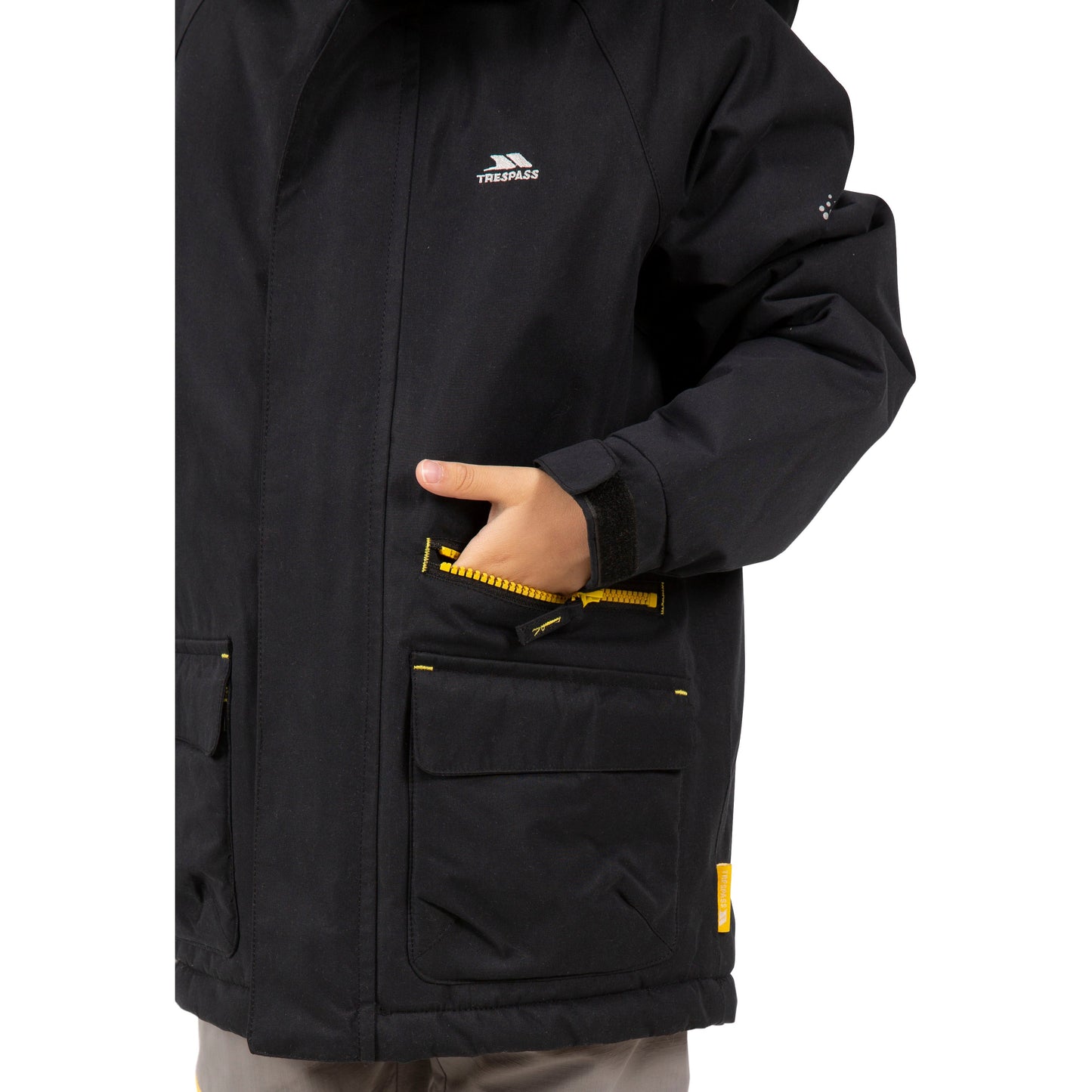 Upbeat Boys Unpadded Waterproof Rain Jacket in Black