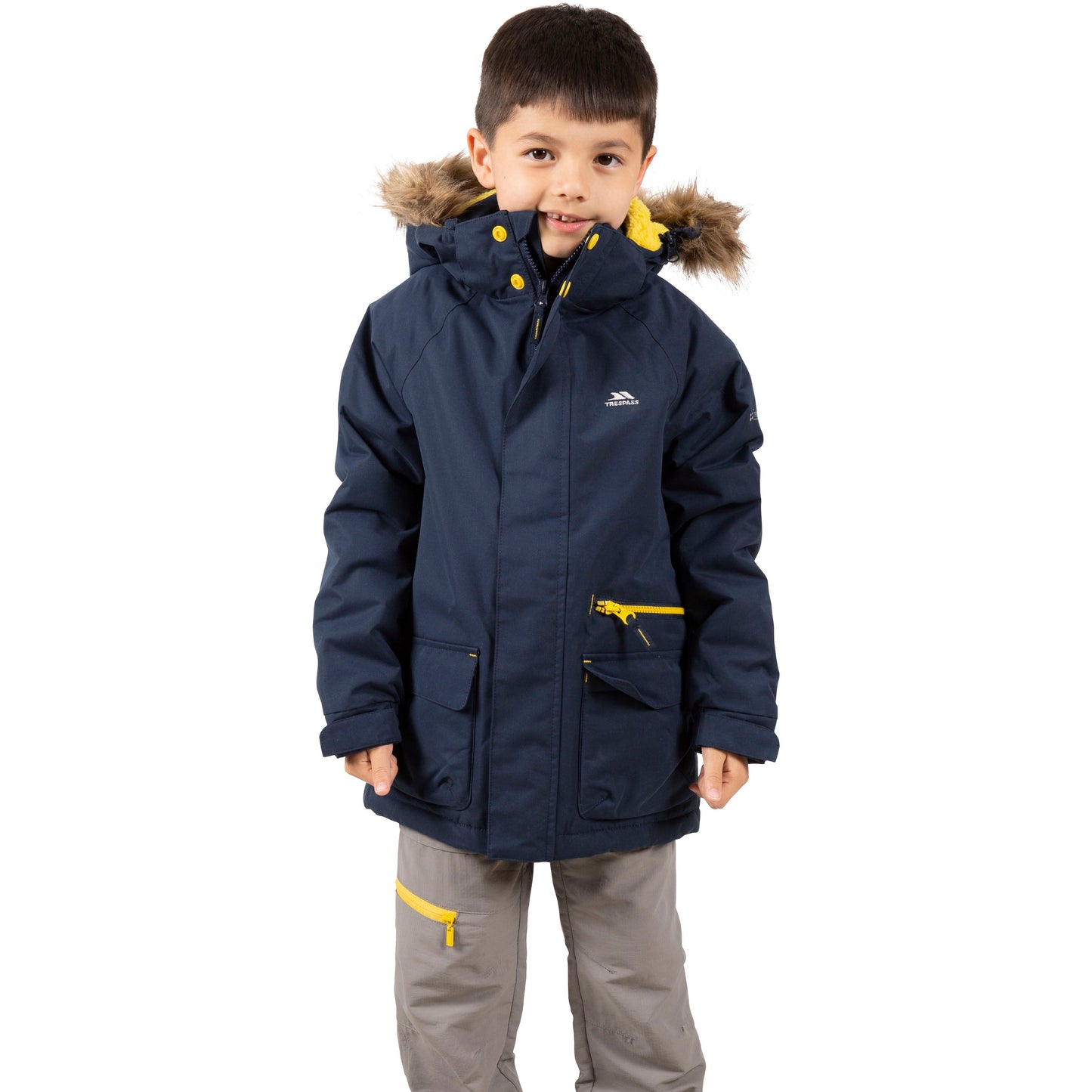 Upbeat Boys Padded Waterproof Rain Jacket in Navy