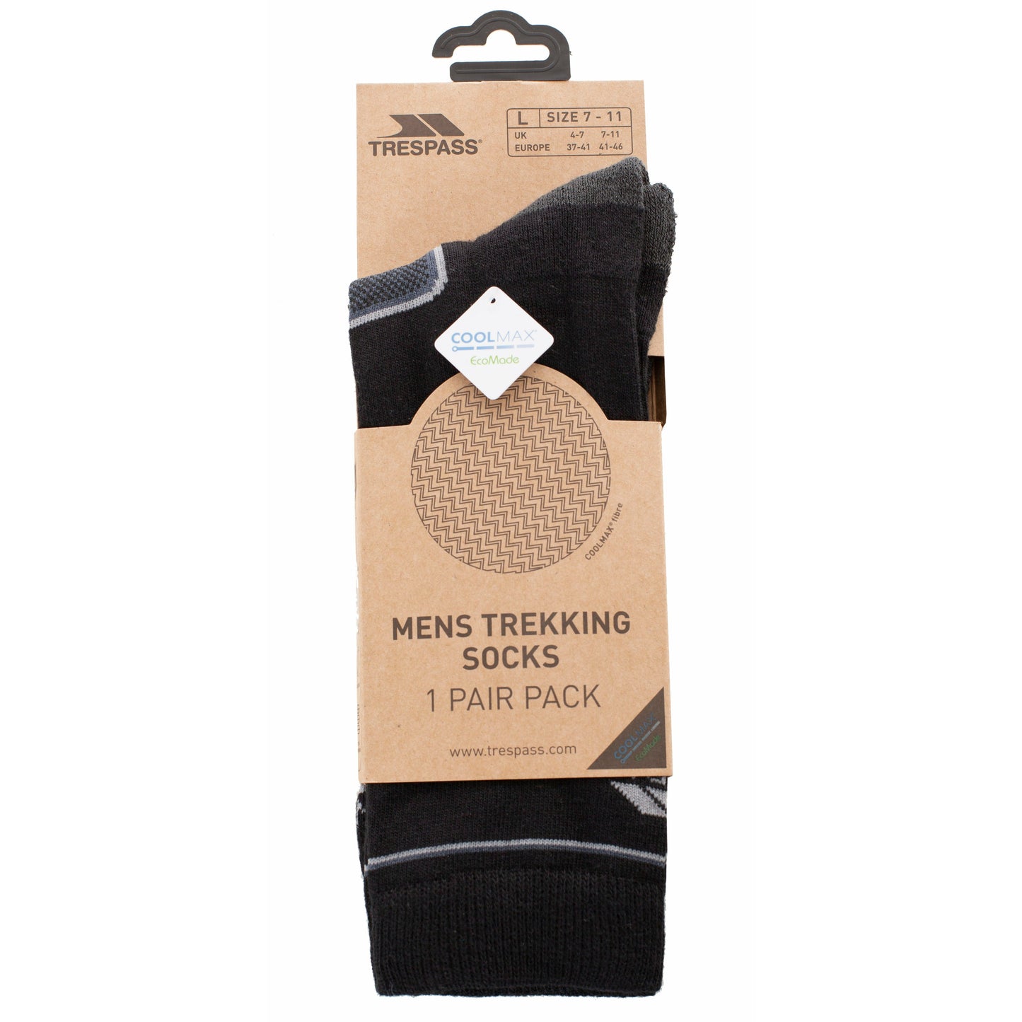 Rizzle Eco Men's Recycled Yarn Trekking Boot Socks - Black