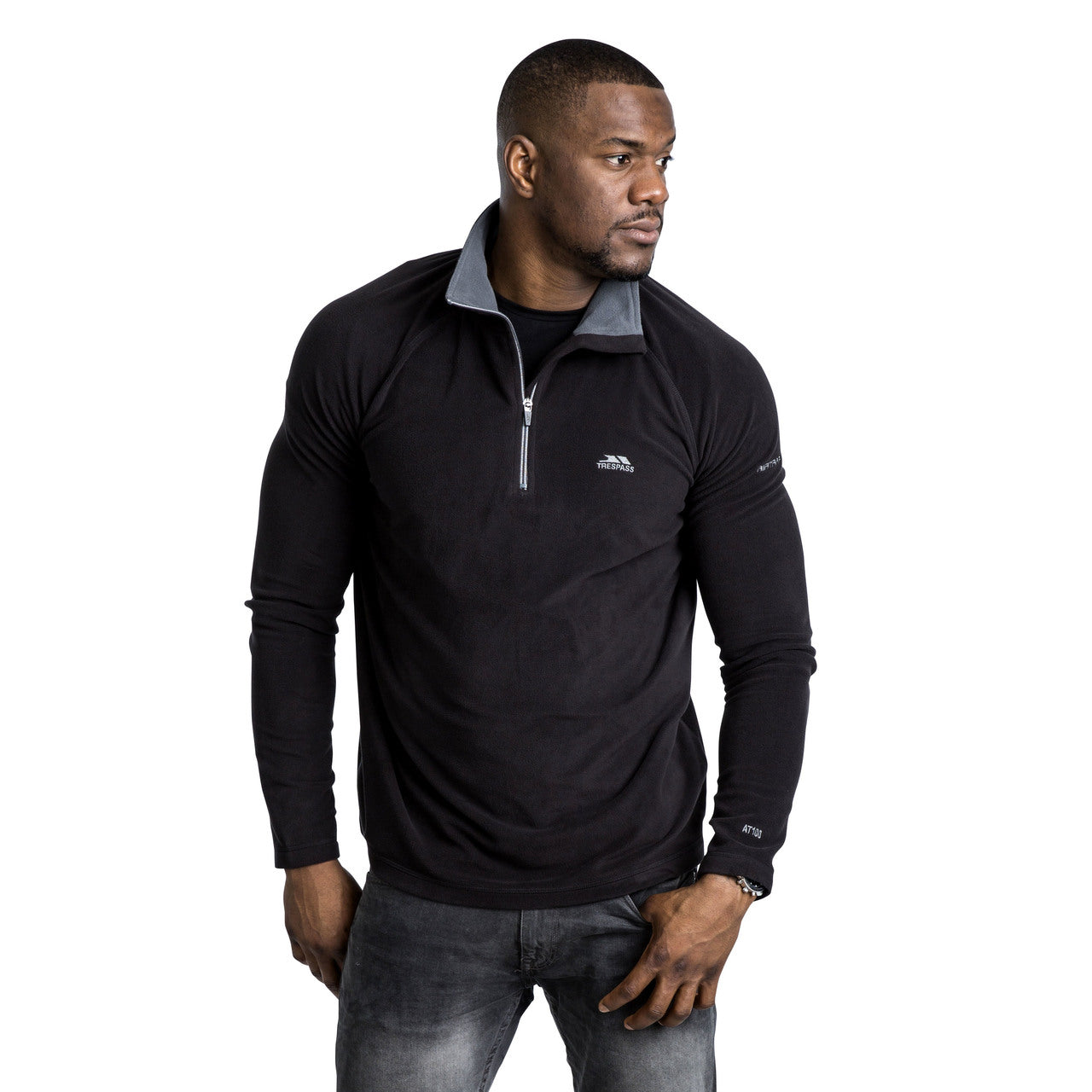 Blackford Mens Half Zip Microfleece in Black