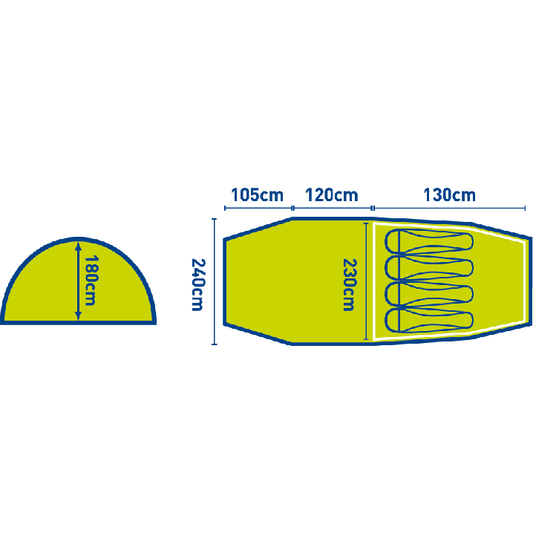 Caterthun 4 Person Double Skin Tent - Deep Teal
