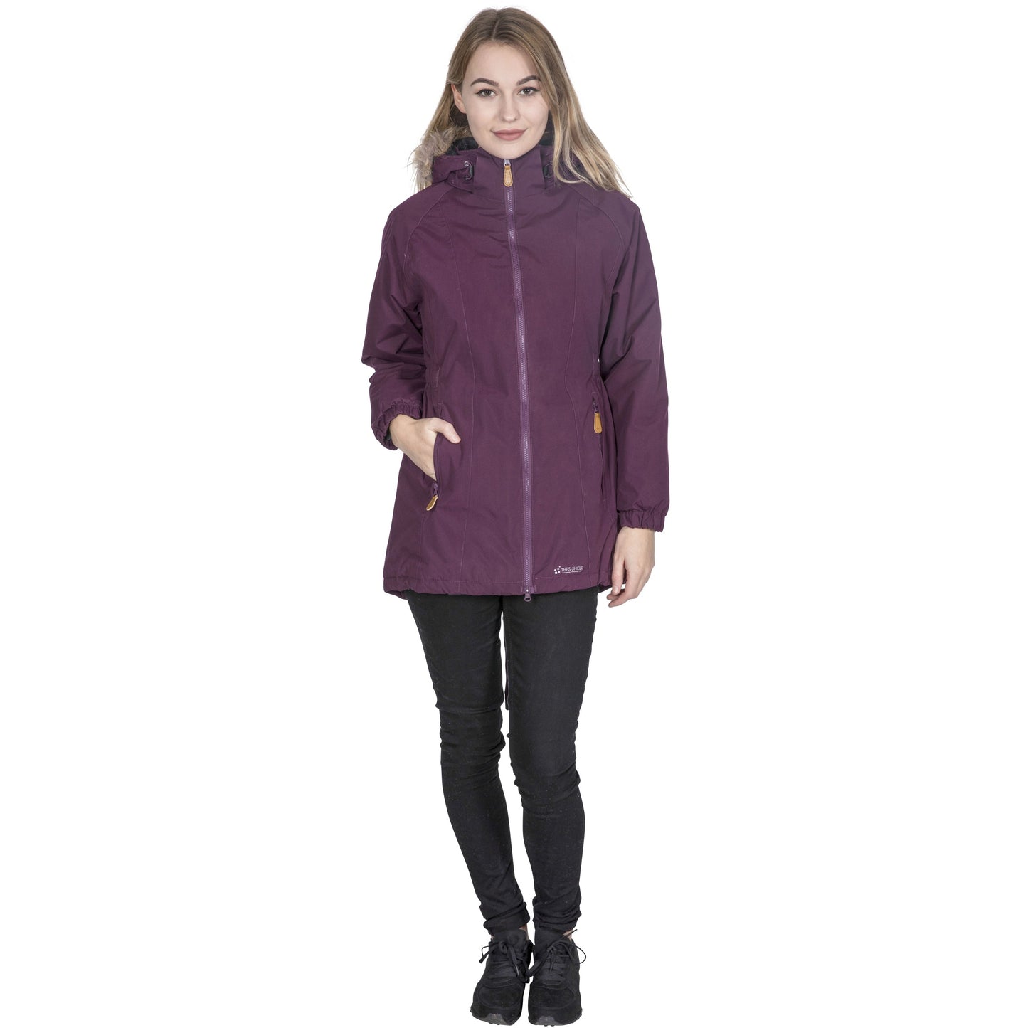 Celebrity Women's Waterproof Padded Longer Length Parka Jacket in Potent Purple