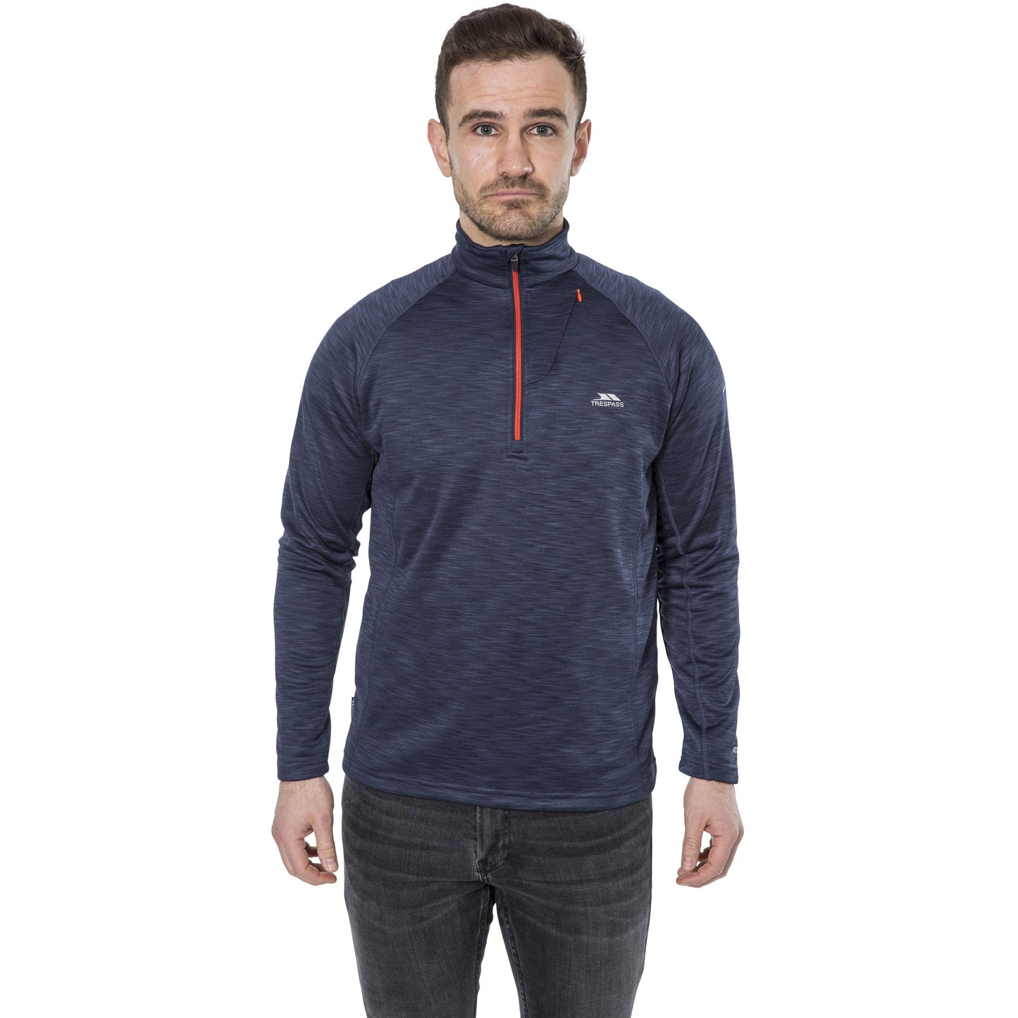 Collins Mens Half Zip Fleece Jumper in Navy Marl