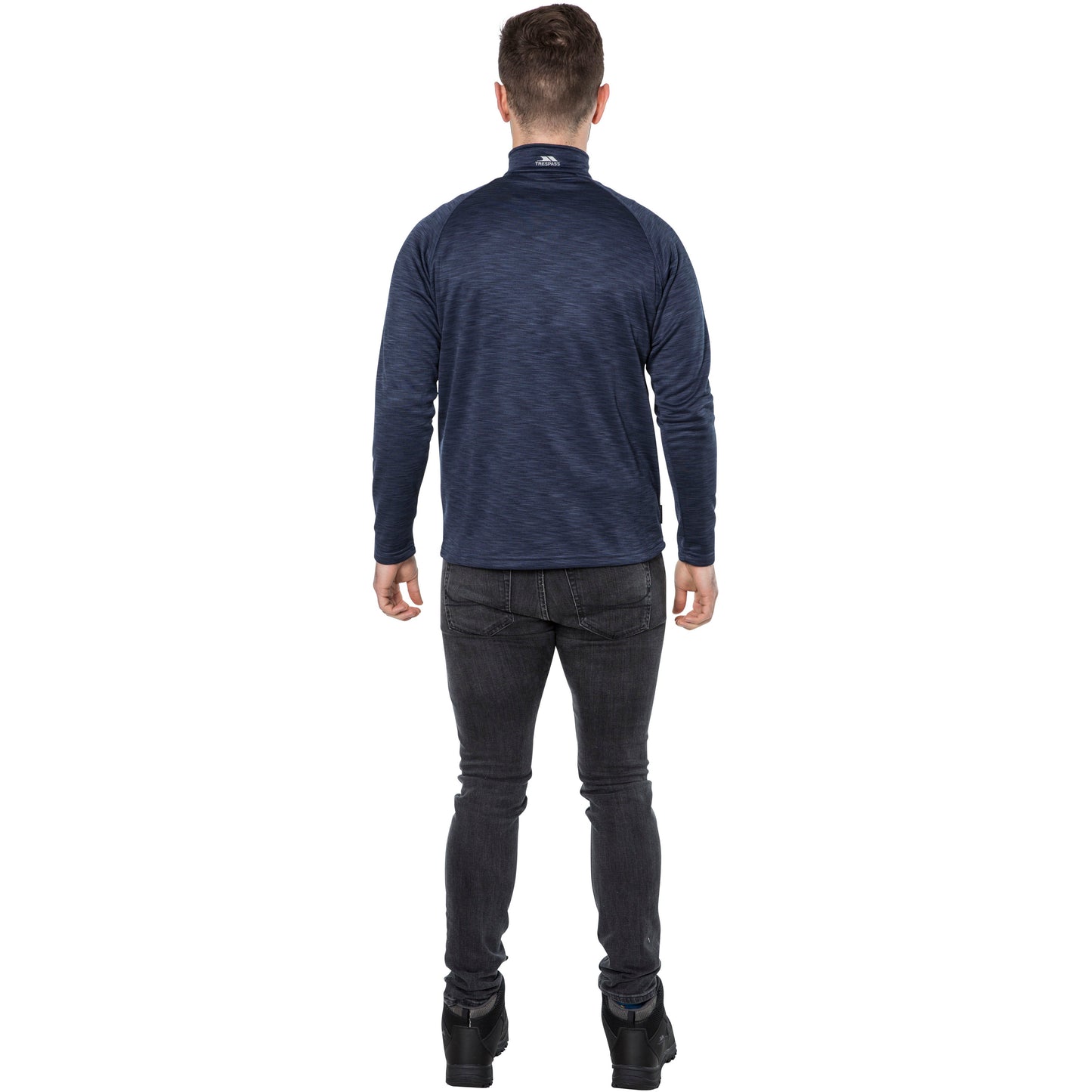 Collins Mens Half Zip Fleece Jumper in Navy Marl